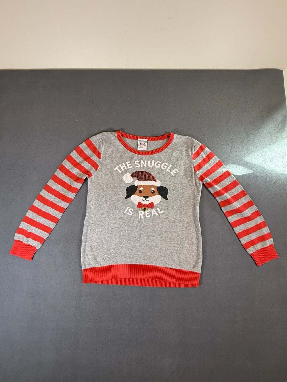Holiday Sweater Girls XL 14-16 Christmas Puppy Dog Sweater 100% Cotton